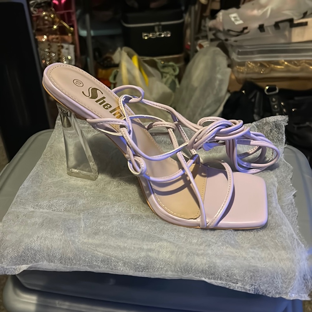 Beautiful wrap around lilac heels size 10 from SHEIN